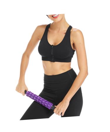 Lurrose 9 Waden massager Massagestab Yoga tensioning rod Muscle roller stick Rolling massage device Whole body sports equipment violet size 1 purple