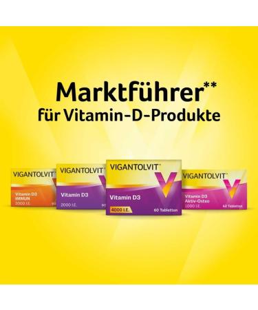 Vigantolvit Vitamin D3 4000 IU Tablets - 60 Count | Boost Immunity & Bone Health - Buy Online on GoSupps.com