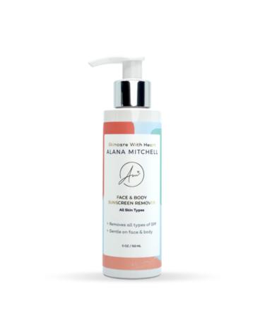 Alana Mitchell Face & Body Sunscreen Remover 5oz - Facial Cleansing Oil Face Wash Double Cleansing - All Skin Types Sensitive Skin Oily Skin