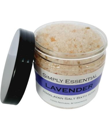 Simply Essential Lavender Bath Salts w Pink Himalayan Salt with Added Lavender Flowers 225g - Buy Online on GoSupps.com