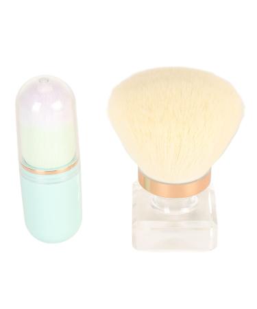 Small Capsule Makeup Brush Thickened Die Casting Round FakeBase Cosmetic Brush Travel Foundation Brush for Women Girls