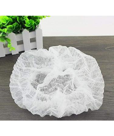 100PCS 24.8inch White Disposable Bouffant Caps with Elastic Edge - Ideal for Spray Salon, Home Baking, Labs & Hospitals - Buy Online on GoSupps.com