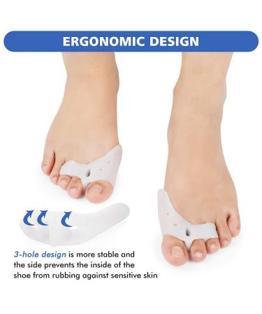 Gel Toe Separators Non-Slip | Bunion Corrector for Foot Pain Relief | Silicone Toe Spacers for Men & Women | Hammer Toe Straightener | Wear in Shoes - Buy Online on GoSupps.com