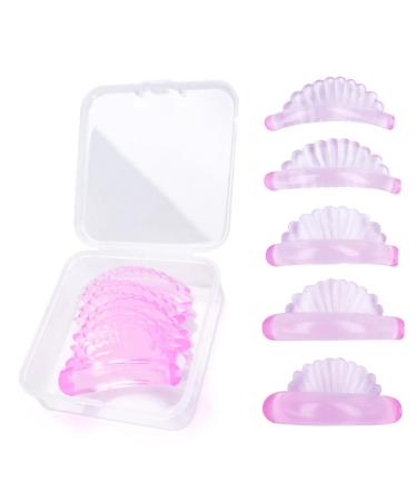 Eyelash Perm Rods Lashes Makeup Tools Seashells Design Eyelash Perming Curler Shield Pads Reusable Lash Lift Tool Silicone Eyelash Perming Curler Self-Adhesive for Daily