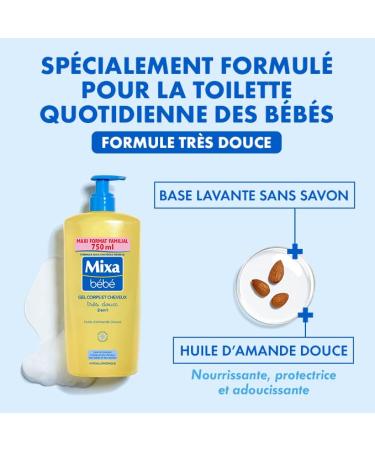 Mixa B b Gel Corps et Cheveux 750 ml - Douceur et Protection pour B b | Livraison Internationale - Buy Online on GoSupps.com