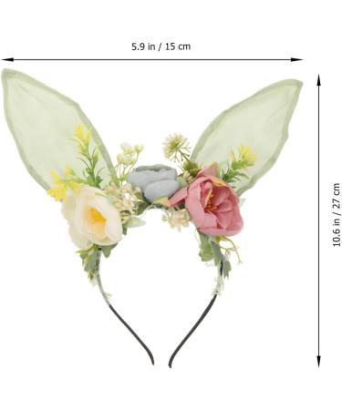 jojofuny Bunny Ears Headband Easter Bunny Ears Headband Rabbit Ear Floral Head Piece Fairy Floral Crowns Hair Hoops Spring Flower Crown Headband for Kids and Adults Party Birthday Supply - Buy Online on GoSupps.com