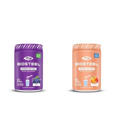 BioSteel Hydration Mix Great Tasting Hydration with Zero Sugar and No Artificial Flavours & BioSteel Hydration Mix Great Tasting Hydration with Zero Sugar 45 Servings (Pack of 1) Hydration Mix+Hydration Mix Peach Mango