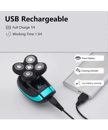 5 IN 1 Electric Razor for Men - Bald Head Shaver Beard Trimmer & Facial Cleansing Brush with LED Display - USB Rechargeable - Buy Online on GoSupps.com