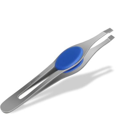 Eyebrow tweezers made of stainless steel Eyebrow tweezers with straight plucking surface Plucking tweezers with soft handle