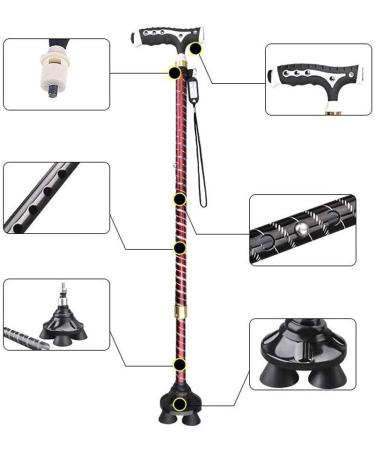 MidiLi Crutch Elderly People Auxiliary Four-Jaw Assist Cane Rotate Four Feet Telescopic Walking Stick Ltifunction Non-Slip Everything is fine - Buy Online on GoSupps.com