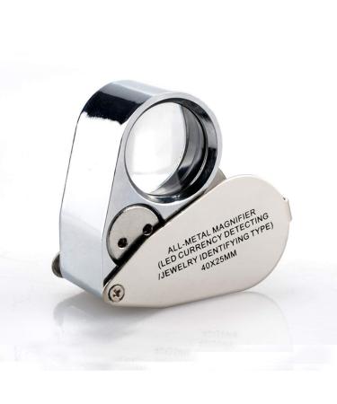 Magnifying Glasses Educational Hobby Magnifiers High Magnification Jewelry Antique Identification Hand-Held Magnifying Glass 40 Times High-Definition Led with Light
