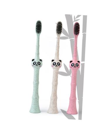 Beaupretty 3st easy to hold toothbrush children's toothbrush children toothbrush for children bristle toothbrush environmentally friendly toothbrush panda cleaning brush student