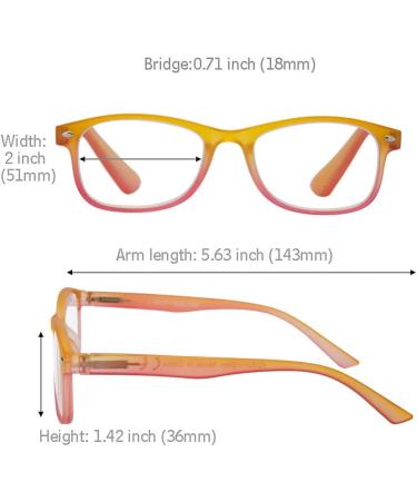 4 Pack Women's Fashion Gradient Readers 2.25 - Colorful Eyeguards - Buy Online on GoSupps.com