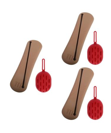 FRCOLOR 3 Sets Beauty Egg Cosmetic Bag Makeup Sponge Holder 4-in-1 Makeup Brush Cosmetic Brush Holder Silicone Sponge Brush Holder Silica Gel Travel Thermostat Tool Box Assorted colours 6.2x5cm