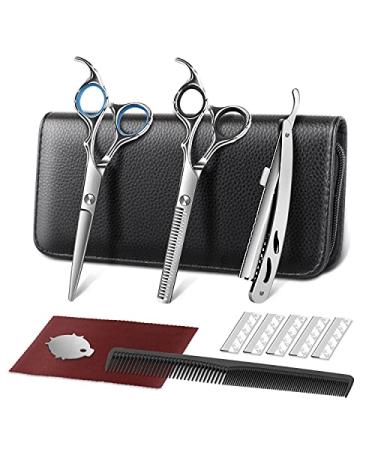 Hair scissors professional hairdressing scissors set stainless steel with effilant scissors and hair cutting scissors for men women pets hair bears trim care family hairdressing salon 6cr - Buy Online on GoSupps.com