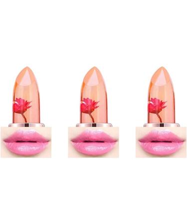 FRCOLOR 3Pcs Lip Gloss Flower Lipstick Moisturizing Cream Lipstick Jelly Lip Stick Lip Balm mediumx3pcs as shown x 3pcs - Buy Online on GoSupps.com