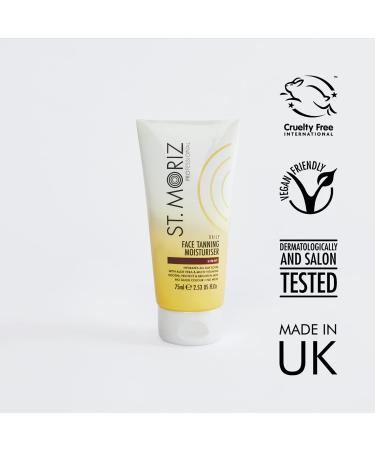 St Moriz Professional Daily Face Tanning Moisturiser - Vegan Fake Tan with Aloe Vera & Vitamin E - Medium (75ml) - Buy Online on GoSupps.com