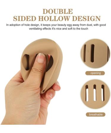 HEMOTON 1set Powder Puff Storage Box Handbags The Tote Bag Makeup Sponge Silicone Carrying Holder Make up Bag Face Makeup Brushes Powder Puff Container Storage Containers Khaki - Buy Online on GoSupps.com