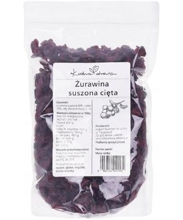  Kuchnia Zdrowia Sliced Dried Cranberries - Delicious Snack - Natural - High Quality - No Artificial Additives - Healthy Food - Waterproof Zip Bag - Doypack: (500g) - Buy Online on GoSupps.com