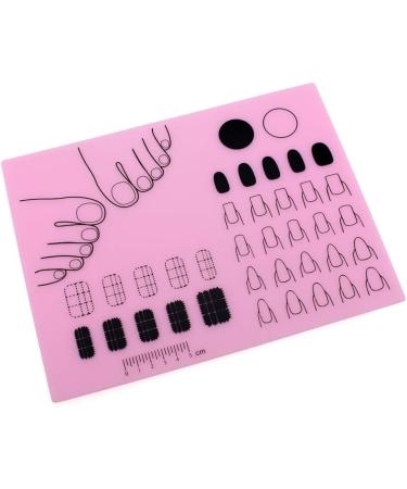 Minkissy Silicone Nail Tools Silicone Manicure Mat Washable Nail Polish Coloring Practice Pad Nail Art Stamping Mat Nail Practice Workspace Design Plate () Manicure Tools Pink - Buy Online on GoSupps.com
