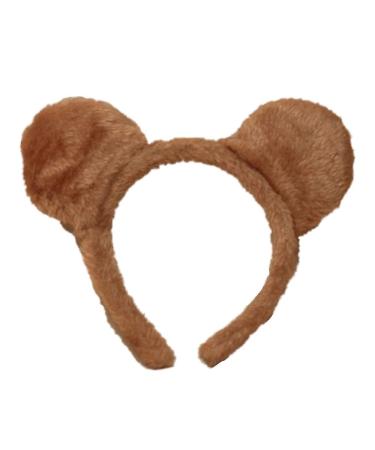 Brown Soft Furry Teddy Bear Ears Alice Hair Band Headband Fancy Dress