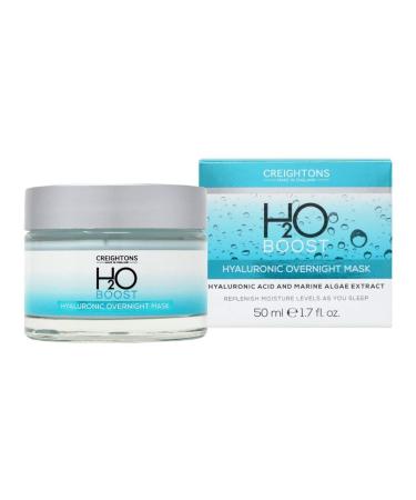 Creightons H2O Boost Hyaluronic Overnight Mask (50ml) - With Hyaluronic Acid works overnight to improve skins elasticity & intensely hydrate. Vegan Friendly. Cruelty Free.