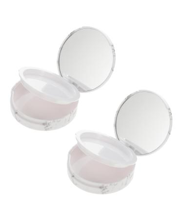 Healeved 2pcs Storage Box Travel Cosmetic Containers Powder Case for Travel Powder Puff Holder 1 g (Pack of 1) Assorted Color