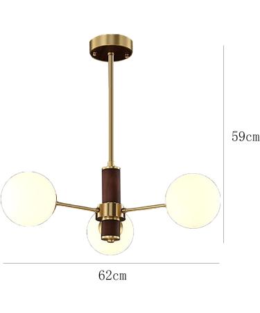 E14 Nordic Luxury Light Walnut All Copper Chandeliers American Creative Magic Beans Chandeliers for Living Room Study Room Bedroom Dining Room Model-Copper and Walnut 62 * 59cm Rame E Noci 62*59cm - Buy Online on GoSupps.com