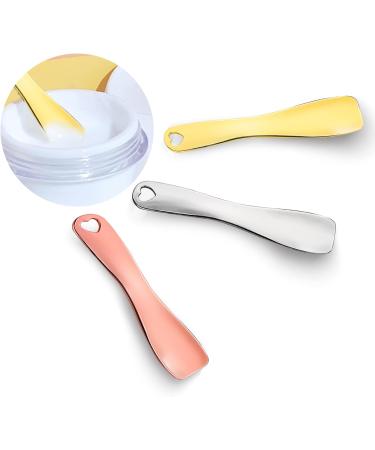 WLLHYF 3 PCS Metal Cosmetic Spatula Stick Set for Skincare - Beauty Spa Spoon for Facial Cream Mask Mixing - Buy Online on GoSupps.com