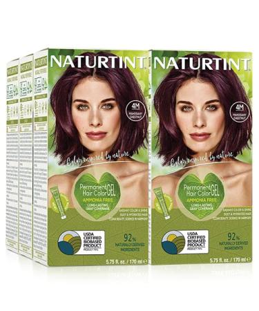 Naturtint Permanent Hair Color 4M Mahogany Chestnut (Pack of 6) Ammonia Free Vegan Cruelty Free up to 100% Gray Coverage Long Lasting Results 1 Count (Pack of 6) Mahogany Chestnut