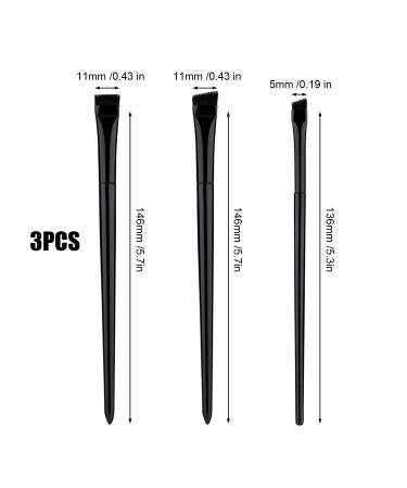 3pcs Eyeliner Brush Kit - Flat & Fine Angled Brushes for Eyeliner and Brow Makeup - Buy Online on GoSupps.com
