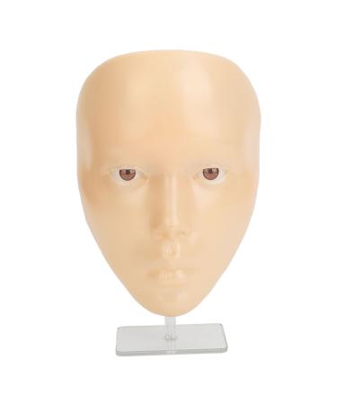 5D Makeup Practice Face with Stand Ideal for Eyebrows Eyelashes Eyeshadow Full Face Makeup Easy to Clean (Yellow Skin)