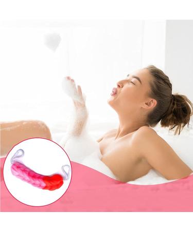 Green Shower Puff Mesh Pouf Bath Sponge Pack of 3 for Back, Lower Legs - Bath Loofah Puffs - Buy Online on GoSupps.com