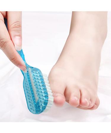 2 Sided Handle Grip Fingernail & Foot Scrub Brush Set - Soft & Stiff Bristles - Hand & Foot Cleaning Brushes for Men, Women, Kids - 4 Pack - Buy Online on GoSupps.com