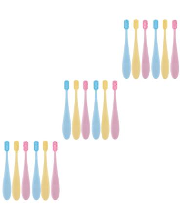 Minkissy 18-part sets hand cleaning brush manual toothbrush toothbrushes for children tooth cleaning tools pregnant women with pearl-gloss macaron