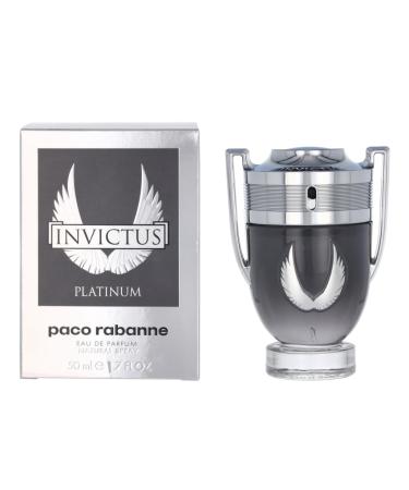 Invictus Platinum by Paco Rabanne for Men 1.7 oz Eau de Parfum Spray Lavender Mint 1.7 Fl Oz (Pack of 1)