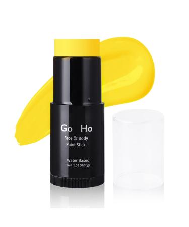 Go Ho Yellow Face Body Paint Stick Water Based Washable Yellow Face Paint Stick Non-toxic Full-coverage Cream Yellow Body Paint for Adults Children Halloween Cosplay SFX Makeup