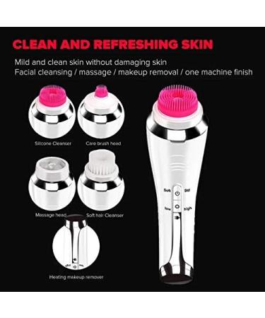 RIYAN 4 in 1 Cleansing Brush Exfoliating Cleaner Brush with 4 Brush for Exfoliating Massaging Remove Blackhead - Buy Online on GoSupps.com