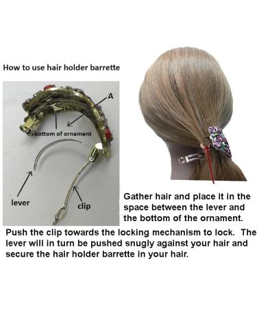 Crystal Butterfly Hair Holder Barrette - Stunning Ponytail Accessory for Women and Girls - YY86900-4sblue - Buy Online on GoSupps.com