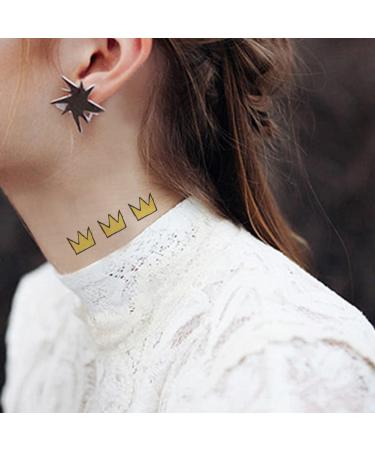 Oottati Small Cute Yellow Crown Ankle Temporary Tattoo Set (2-Pack) - Buy Online on GoSupps.com
