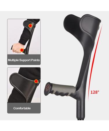 Folding Aluminum Forearm Crutches Lightweight Crutches for Travel or Work for 140-185cm People Black 2 Count Anniversary Lucky Star - Buy Online on GoSupps.com