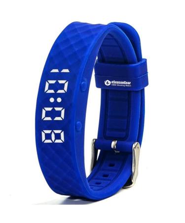 eSeasonGear VB80 8 Alarm Vibrating Watch Silent Vibration Shake Wake ADHD Medication Reminder Blue-Large Small 4.5-7.5