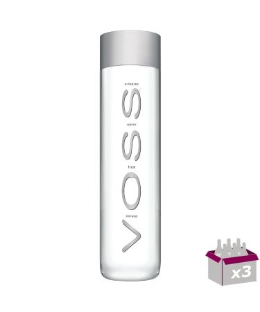 Voss Natural Mineral Water Sparkling 3 x 80 cl Lost Glass