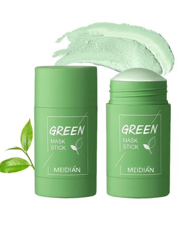 Green Tea Mask Stick 2-Pack for Blackhead Removal and Pore Cleansing with Purifying Clay Mud - Deep Facial Cleanser and Moisturizer for Dry Skin - Buy Online on GoSupps.com