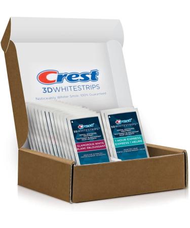 Crest 3D White Whitestrips (14) Glamorous White Treatments + (2) Bonus* 1 Hour Express Treatments Teeth Whitening Kit 8 Levels Whiter - Buy Online on GoSupps.com