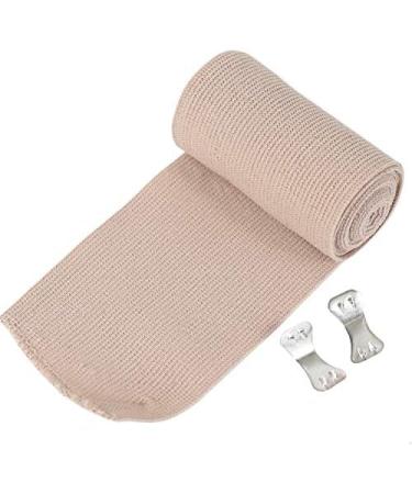 iwobi 4 Pcs Elastic Bandages Wrap Compressions Bandages Cotton Durable with Extra Metal Clips for Leg Knee Sprain Wrist Chest Body Medical Beige - Buy Online on GoSupps.com