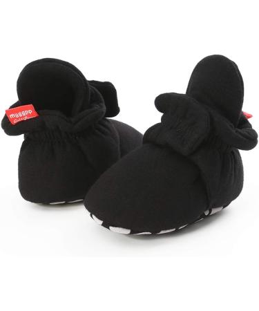EDOTON Unisex Newborn Winter Boots 12-18 Months D Black - Warm Stripe Bootie with Non-Slip Sole and Ajustable Stay-On Sock - Buy Online on GoSupps.com