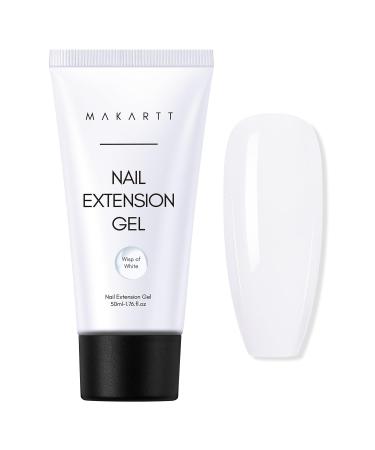 Makartt Poly Nail Gel - Milky White 50ML Gel Builder for Natural-Looking Nail Strengthener 3D DIY Hard Gel Manicures Nail Art Salon Home-Wips of White