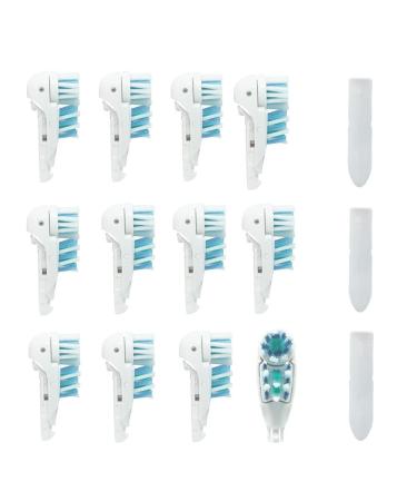 EBIEFLY 12 Pcs Electric Toothbrush Dual Clean Replacements Attachments Brush Heads Sensitive Refill Accessories fit for Oral-B 4732 3733 4734 12 Pcs White