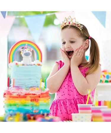 Vofler Rapunzel Princess Tiara for Girls | Elegant Gold Crystal Ruby Rhinestone Pearl Headband for Birthdays Weddings Pageants & Costumes - Buy Online on GoSupps.com